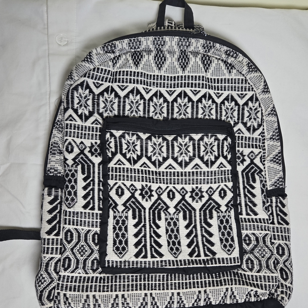 Black and White Patterned Backpack